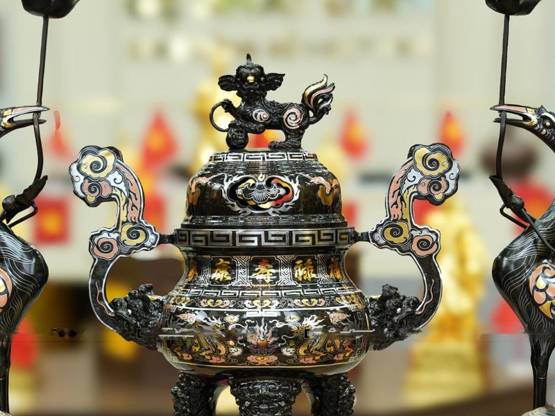Đỉnh đồng Pháp Lam men nung