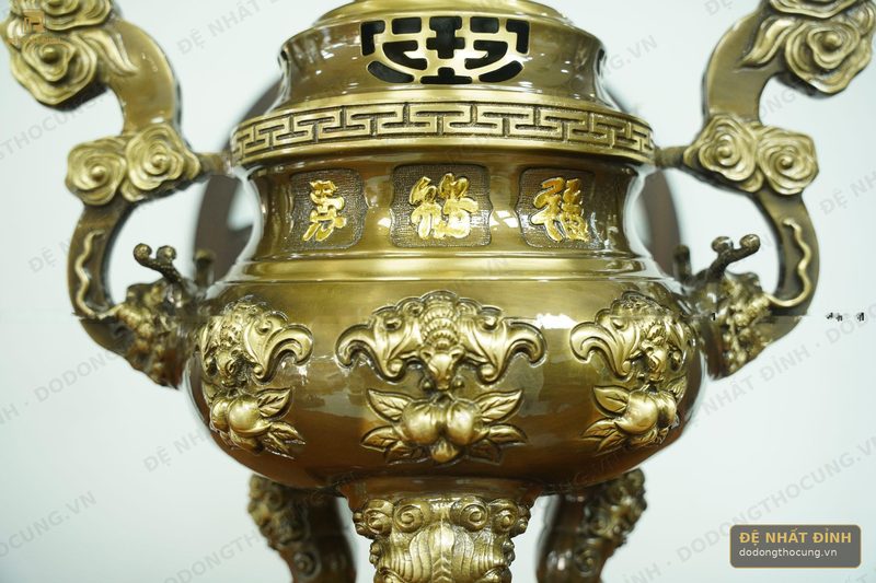 Bộ ngũ sự dơi đào 65cm hoa văn — ảnh 4