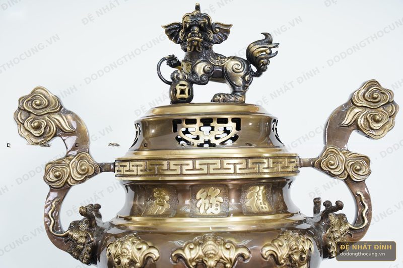 Bộ ngũ sự dơi đào 65cm hun giả cổ chân nến kỹ — ảnh 3