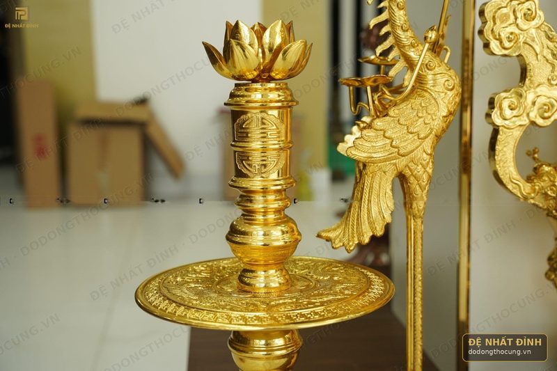 Bộ ngũ sự Ngũ Phúc Lâm Môn 65cm dát vàng toàn bộ — ảnh 4