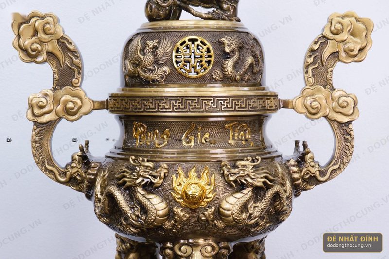 Bộ ngũ sự Phụng Gia Tiên tứ linh hun cổ đủ phụ kiện — ảnh 3