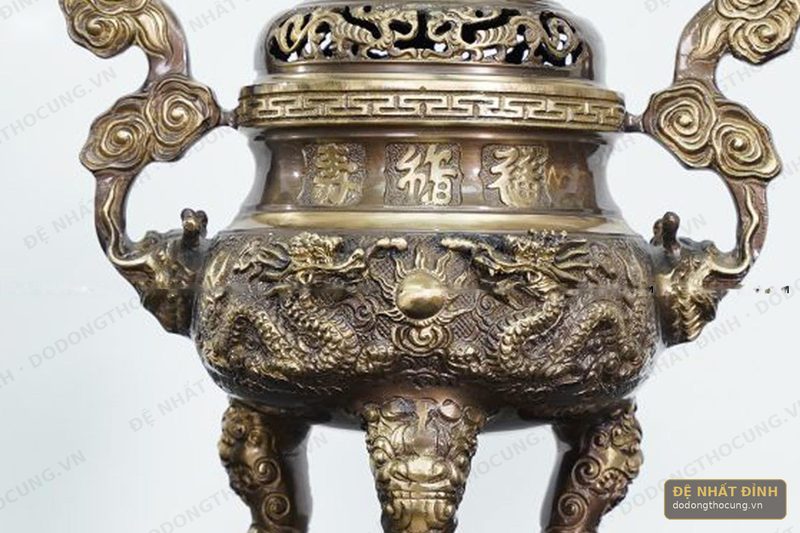Bộ ngũ sự Song Long 40cm hun giả cổ — ảnh 3