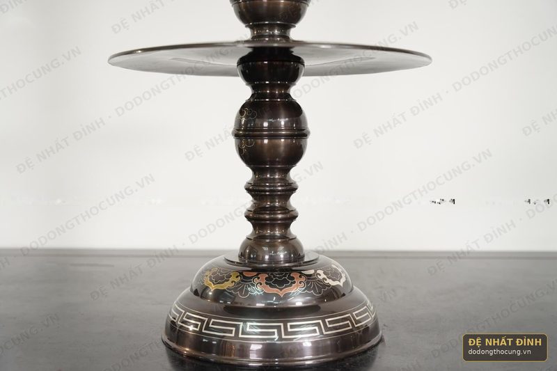 Bộ ngũ sự Song Long 65cm đồng đỏ khảm ngũ sắc — ảnh 4