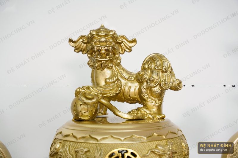 Bộ ngũ sự 68cm tứ linh Phụng Gia Tiên mộc cát tút — ảnh 4