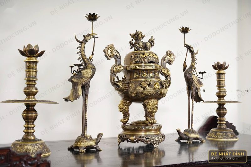 Bộ ngũ sự Song Long nắp cuốn thư 5 chữ — ảnh 3