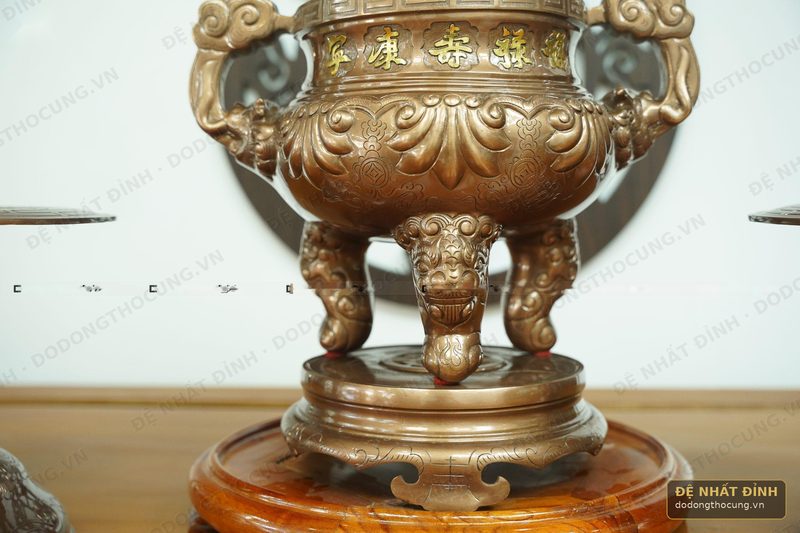 Bộ tam sự nến đồng đỏ Hoa Sòi 50cm — ảnh 3