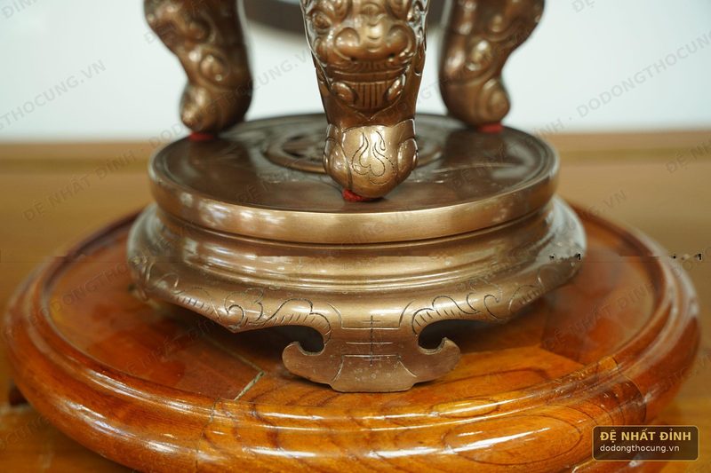 Bộ tam sự nến đồng đỏ Hoa Sòi 50cm — ảnh 4