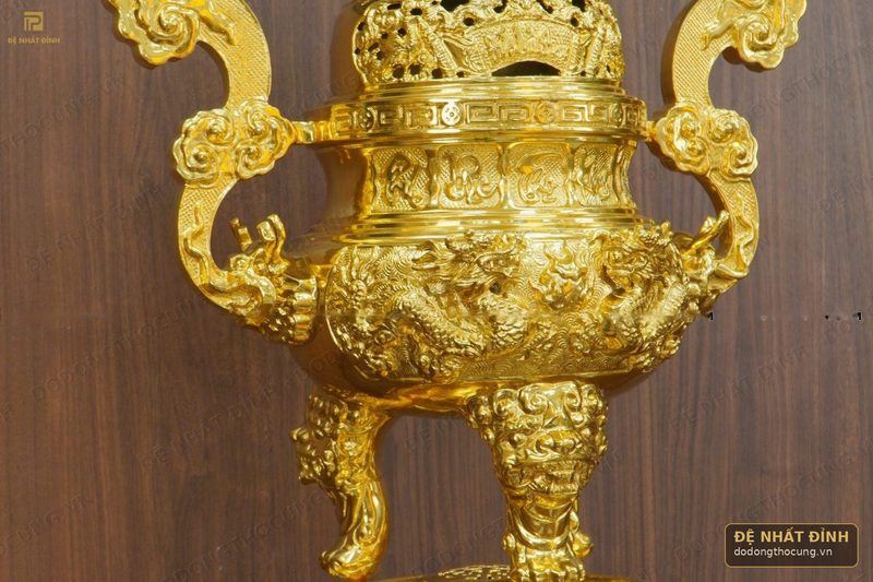 Đỉnh đồng cuốn thư 65cm dát vàng 24k — ảnh 3