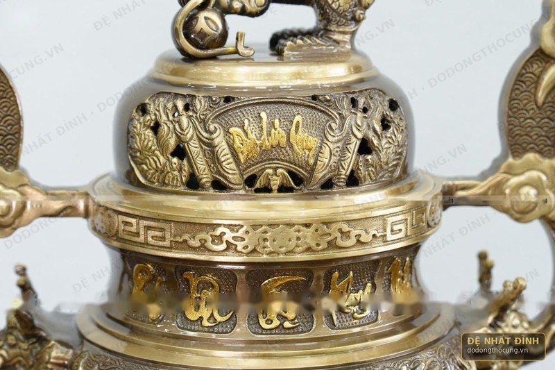 Đỉnh đồng Phúc Lộc Thọ Khang Ninh hun cổ — ảnh 3