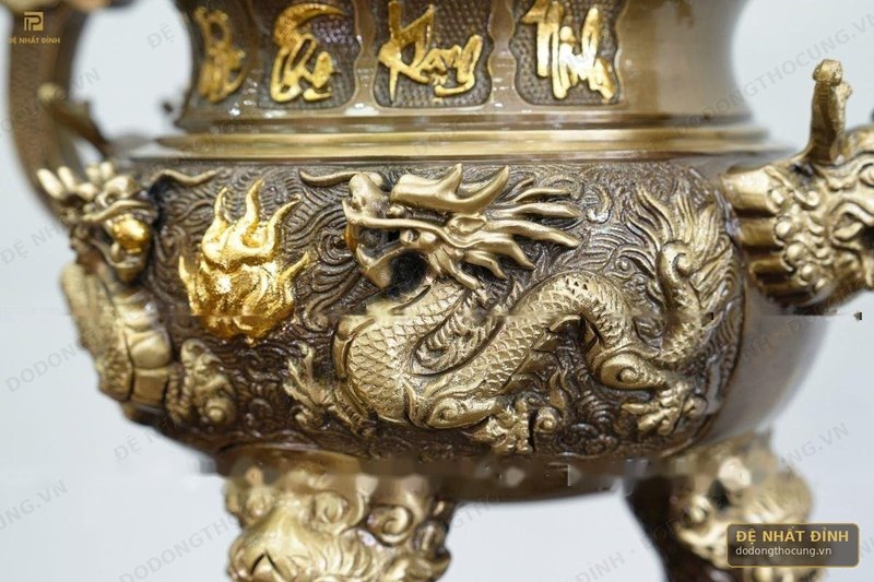 Đỉnh đồng Phúc Lộc Thọ Khang Ninh hun cổ — ảnh 4