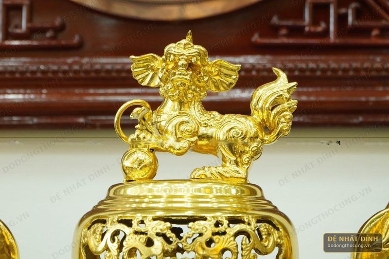 Đỉnh đồng Phụng Gia Tiên 65cm dát vàng toàn bộ — ảnh 3