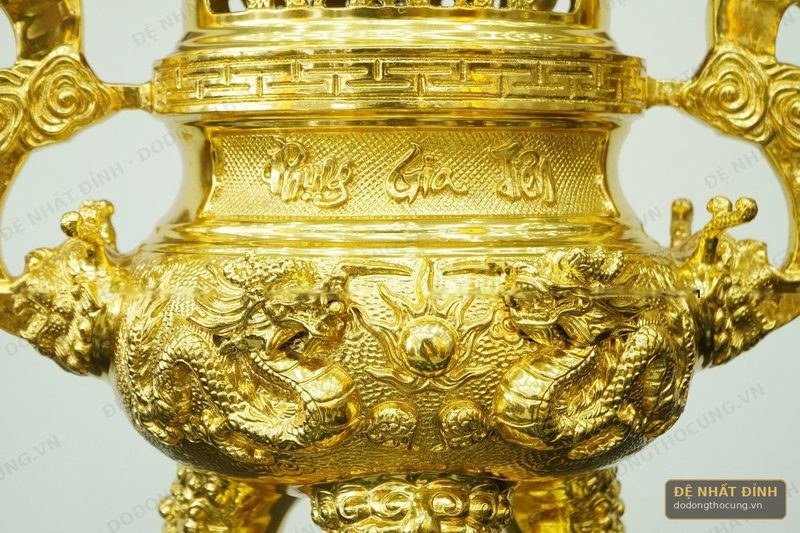 Đỉnh đồng Phụng Gia Tiên 65cm dát vàng toàn bộ — ảnh 4