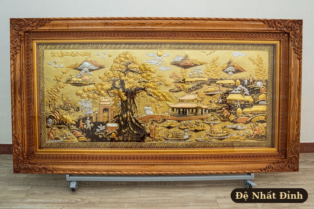 Tranh đồng Cội nguồn quê hương
