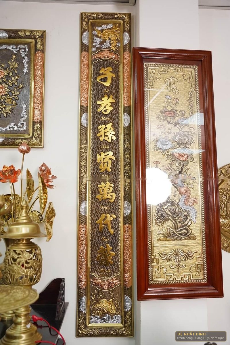 Bộ đại tự câu đối Đức Lưu Quang 1m76 khảm tam khí — ảnh 5