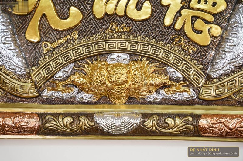 Bộ đại tự câu đối Đức Lưu Quang 1m76 khảm tam khí — ảnh 7