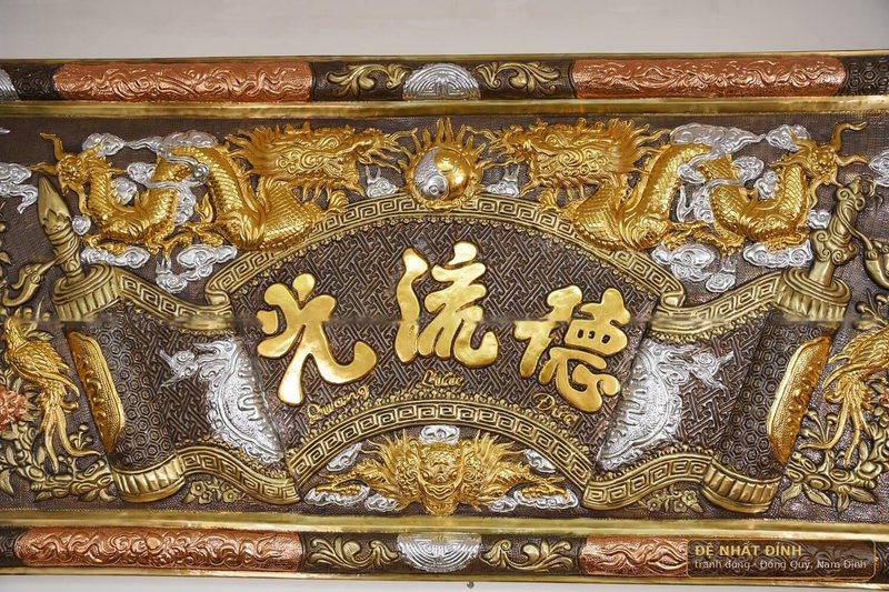 Bộ đại tự câu đối Đức Lưu Quang 1m76 khảm tam khí — ảnh 9