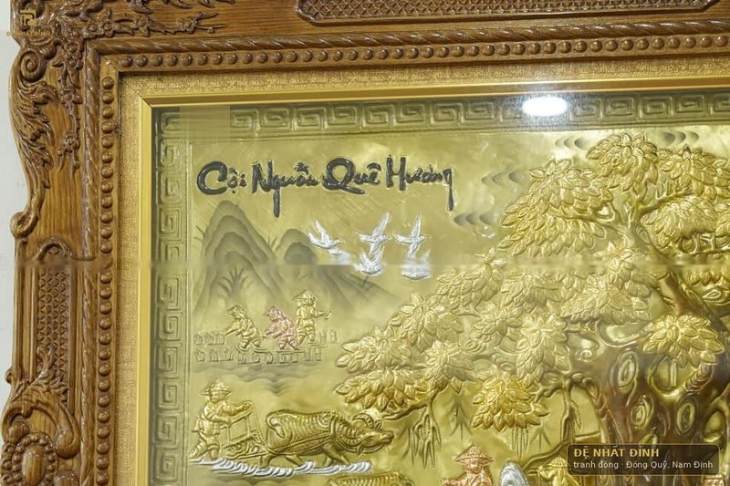 Cội nguồn quê hương 90 × 1m7, khung gỗ chạm — ảnh 6