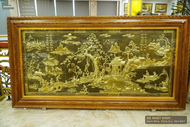 Tranh đồng quê màu giả cổ hàng kỹ