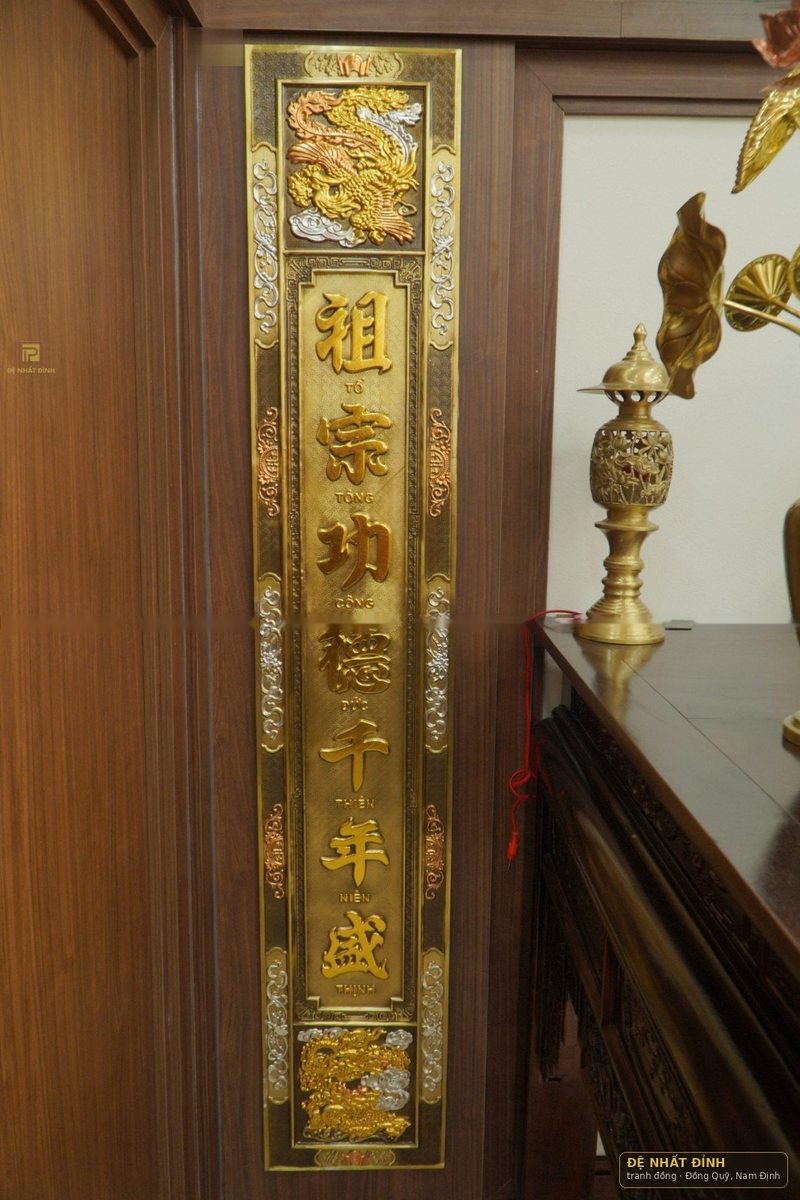 Hoành phi đại tự câu đối dát vàng, dát bạc — ảnh 3