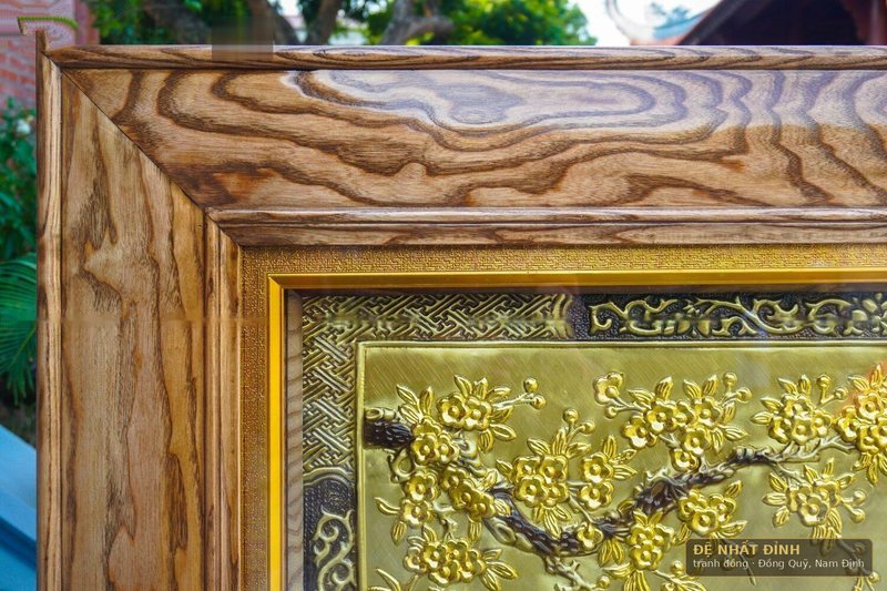 Mã đáo thành công dát vàng, khung gỗ trơn bản to — ảnh 6