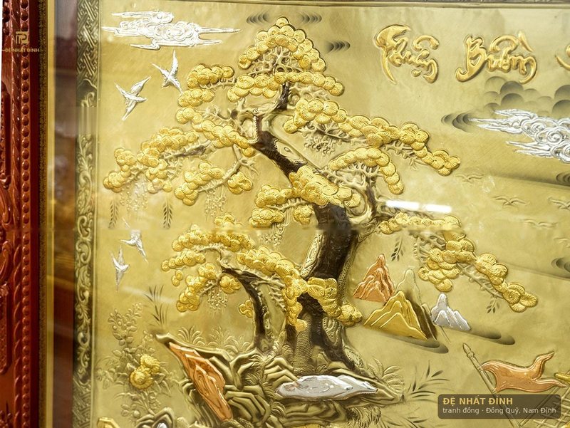 Thuận buồm xuôi gió có tùng, khung gỗ sơn đỏ — ảnh 4