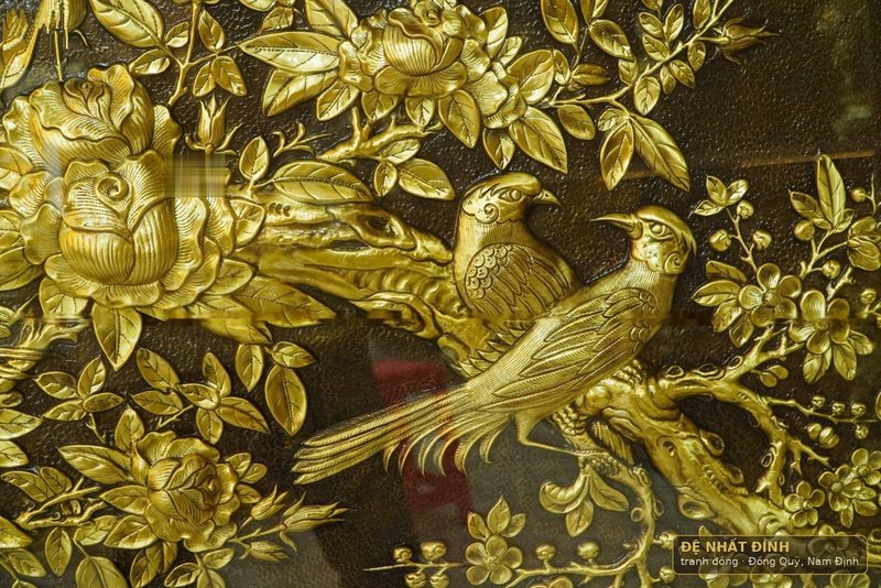 Vinh hoa phú quý màu giả cổ hàng kỹ, khung gỗ sơn đỏ — ảnh 4
