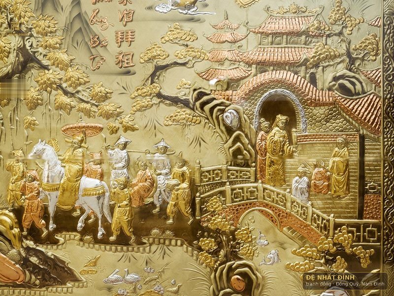 Vinh quy bái tổ dát vàng, khung gỗ sơn đỏ — ảnh 4