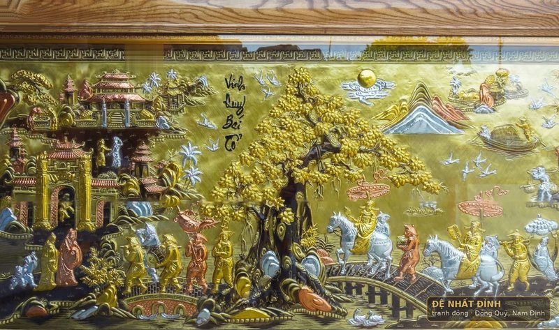 Vinh quy bái tổ dát vàng, khung gỗ vân tự nhiên — ảnh 5